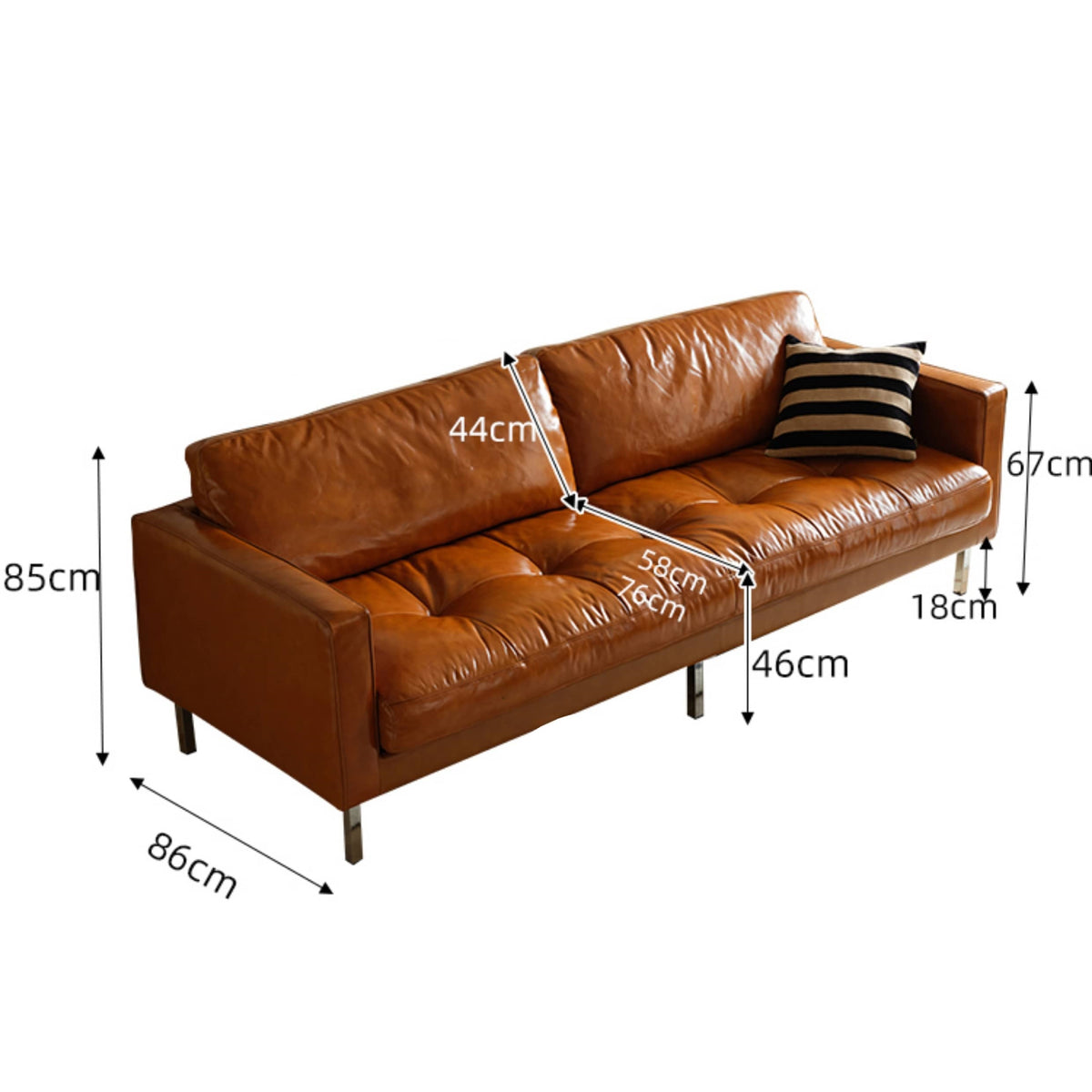 Luxurious Brown Faux Leather Sofa - Premium Comfort & Style Hersa-1651