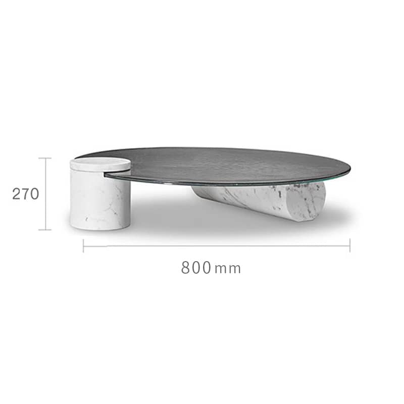 [幅80～100cm]高級センターテーブル ローテーブル ライトグレー 円形 セラミック 強化ガラス 北欧 yw-198