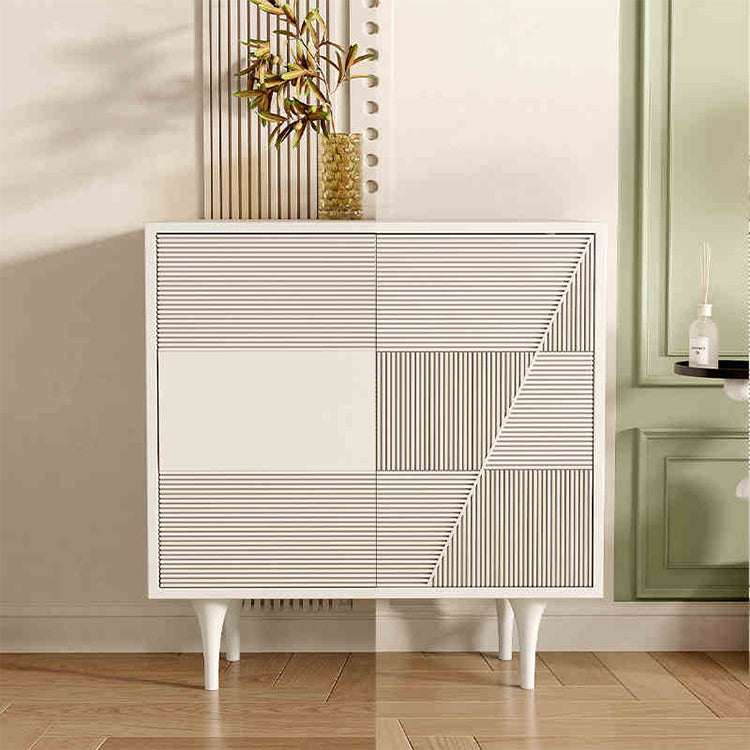 Modern Solid Wood Cabinet with Geometric Design - Elegance Meets Functionality hbs-4435