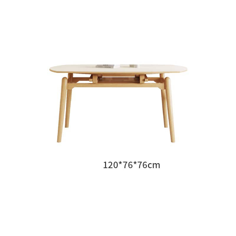 [幅120～150cm]ダイニングテーブル 変換可能 4人掛け ホワイト セラミック 北欧 ybn-391