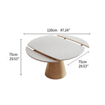 Premium Ash Wood and Sintered Stone Table - Solid Wood Dining Elegance fjx-2668