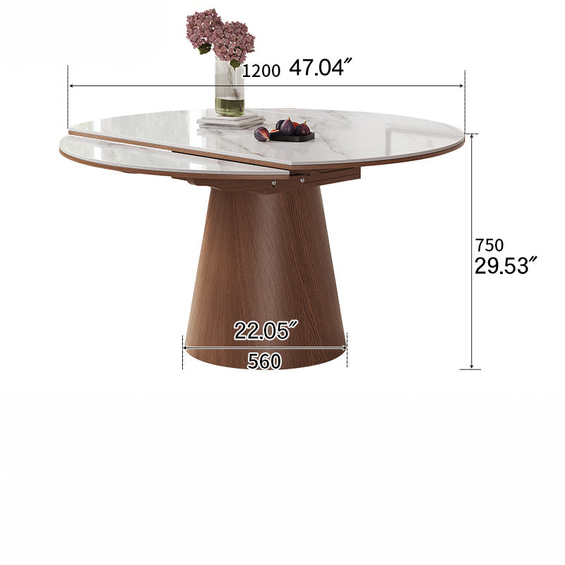 Modern Glossy White Sintered Stone Table with Oak Wood Base - Elegant Home Decor fmbs-004