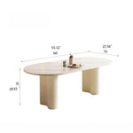 Modern Oval Marble Dining Table - Elegant Design for Chic Interiors hfcjp-4001