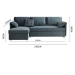 Modern Gray Faux Leather Sofa with Pine Wood Frame fwlp-933
