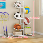 Multi-Tier Metal Sports Storage Rack for Balls & Equipment Organization hsen-2027