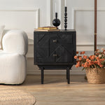 Modern Black Geometric Cabinet with Chinese Fir and Density Board Construction hdst-4224