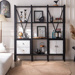 Stylish Black Density Board Storage Rack - Modern Shelving for Home & Office hdst-4306