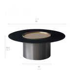 2-Piece Modern Coffee Table Set – Sintered Stone and Synthetic Leather Design with Stainless Accents hms-4051