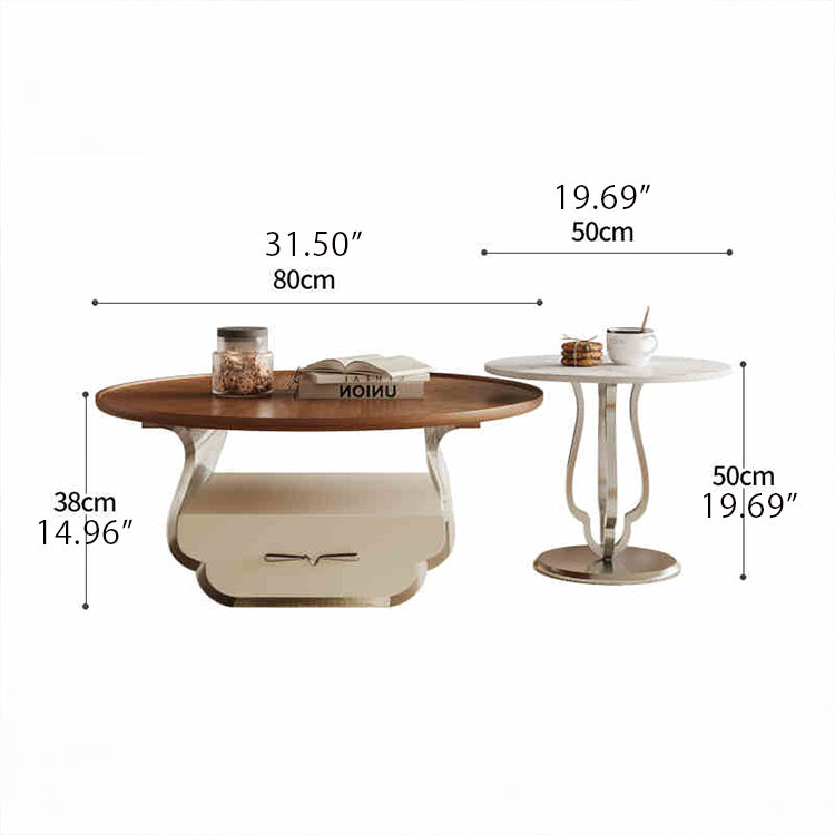 Modern Ceramic Sintered Stone Tea Table with Stainless Steel and Acrylic Design fhj-4500