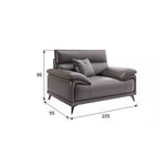 Luxury Gray Sofa with Pine Wood Frame - Cozy Cotton Down & Durable Faux Leather hzh-1365