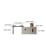 Modern Pine Makeup Table with Glass Top | Stylish Vanity for Elegant Interiors fkb-4383