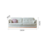 Natural Oak and Pine Wood Sofa with Beige Corduroy and Goose Down Cushions hmyf-1272