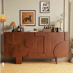 Modern Solid Wood Sideboard Cabinet with Artistic Design Elements hbs-4417