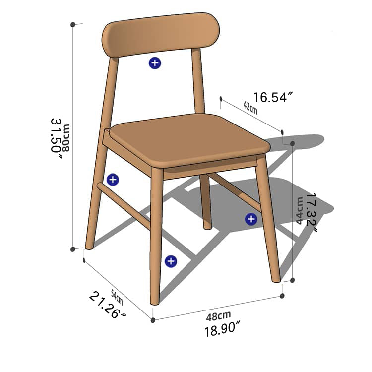 Elegant Natural Wood Chair in Brown - Oak, Cherry, and Black Walnut Options hykmq-740