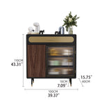 Sleek Multi-layer Board Cabinet with Stainless Glass - Modern Chic Storage Solution fmsjj-4201