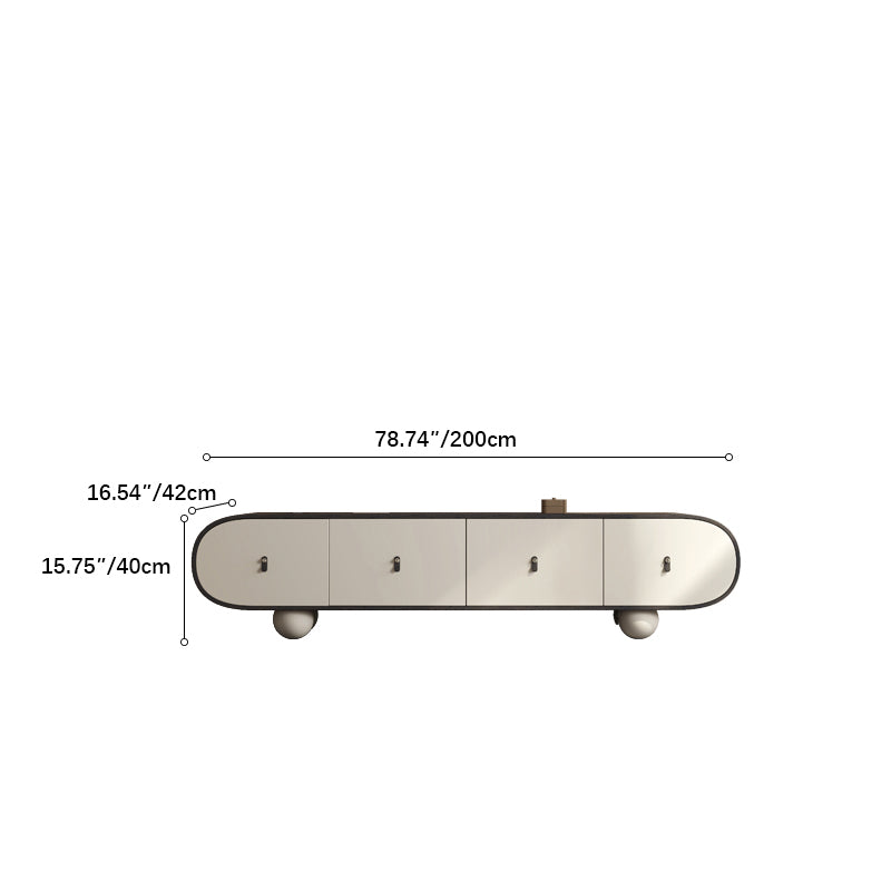 Modern Solid Wood TV Cabinet with Sleek Design - Multi-layer Storage Solution fkb-4394