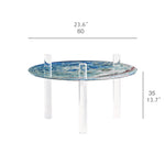 Stylish Tempered Glass Coffee Table with Acrylic Legs - Modern Living Room Centerpiece hms-4062