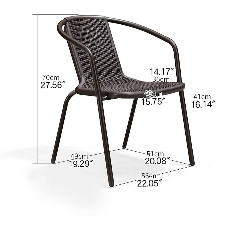 Sleek Modern Chair: Brown Black PVC with Galvanized Steel Frame and PE Rattan Detailing zy-149