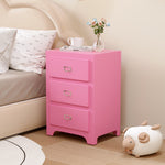 Stylish Pink Solid Wood Cabinet with Tempered Glass Display Shelves hyj-2298