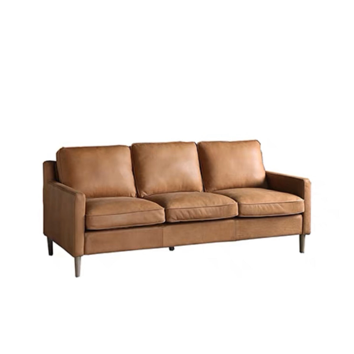 Luxurious Camel Dark Brown Sofa - Solid Birch Wood Frame with Cotton Down Leathaire Upholstery hxcyj-1344