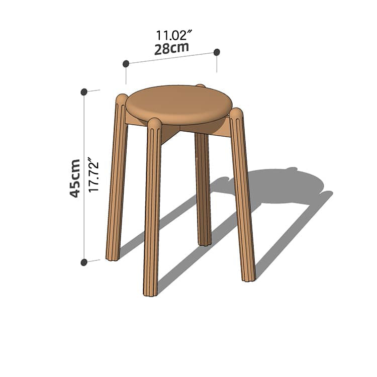 Elegant Brown Cherry & Black Walnut Natural Wood Stool – Perfect for Home & Office Decor hykmq-790