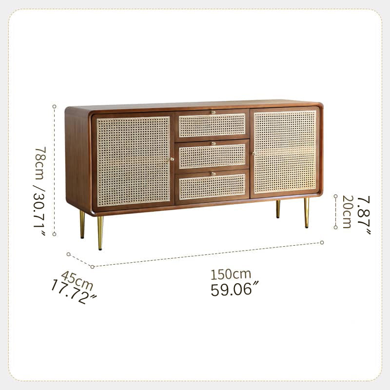 Elegant Natural Rattan and Ash Wood Cabinet for Timeless Home Decor htzm-1509