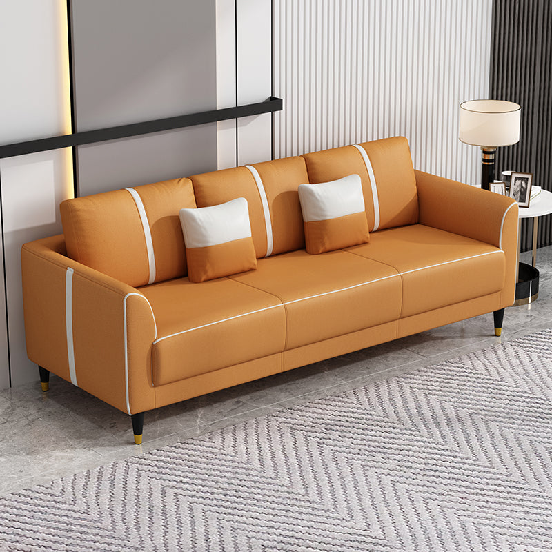 Contemporary Sofa Collection - Brown, Orange, Mint Green, Blue, Gray & Off-White in Wood & Techno Fabric yr-122