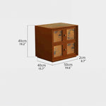 Vintage Pine Bedside Cupboard with Artistic Silk Panels for Stylish Storage fjnw-4542