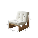 Elegant Green Upholstered Chair with Off White and Natural Cherry Wood Finish fyx-827