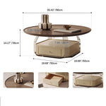 Modern Tea Table with Acrylic Base and Solid Wood Top - Stylish Coffee Table for Living Room fif-4521