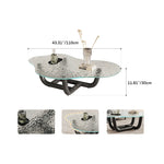 Elegant Ash Wood Tea Table with Tempered Glass Top - Modern Centerpiece for Your Living Room fif-4516