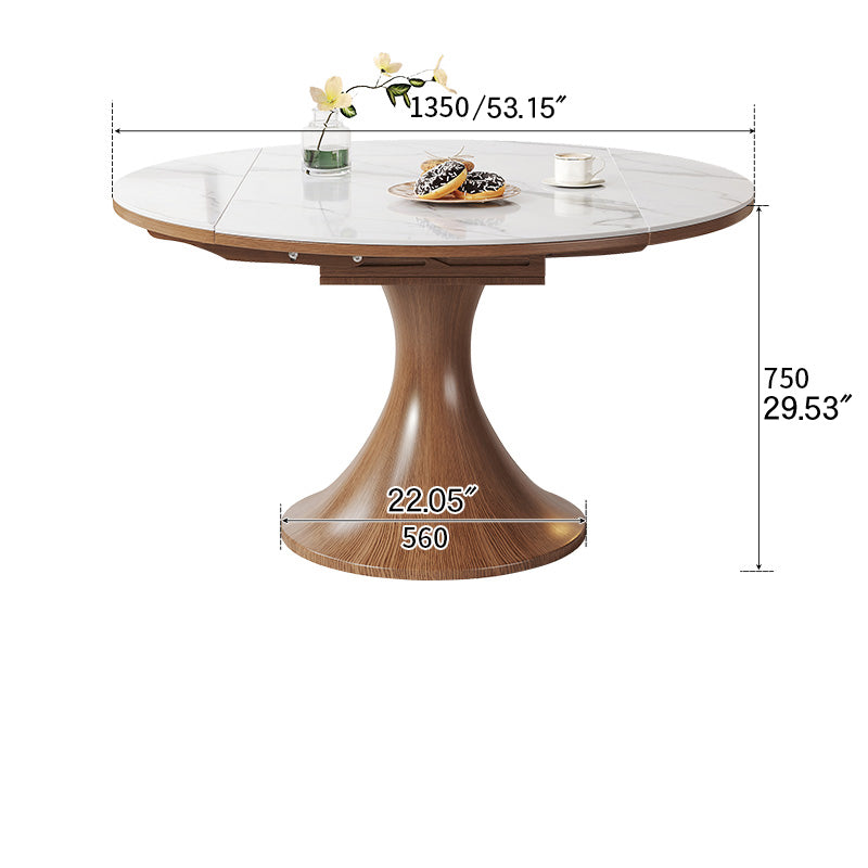 Elegant Glossy White Sintered Stone Table with Oak Wood Base for Modern Interiors fmbs-003