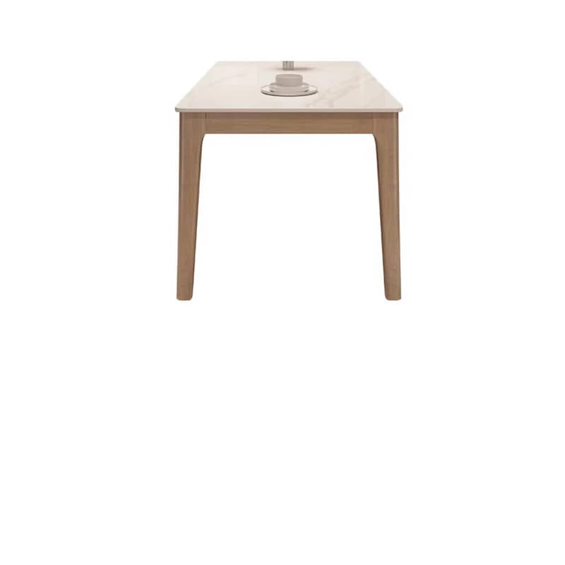 [幅120～160cm]ダイニングテーブル ホワイト 4人掛け セラミック オーク材脚 北欧 ybn-392