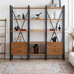 Stylish Black Density Board Storage Rack - Modern Shelving for Home & Office hdst-4306