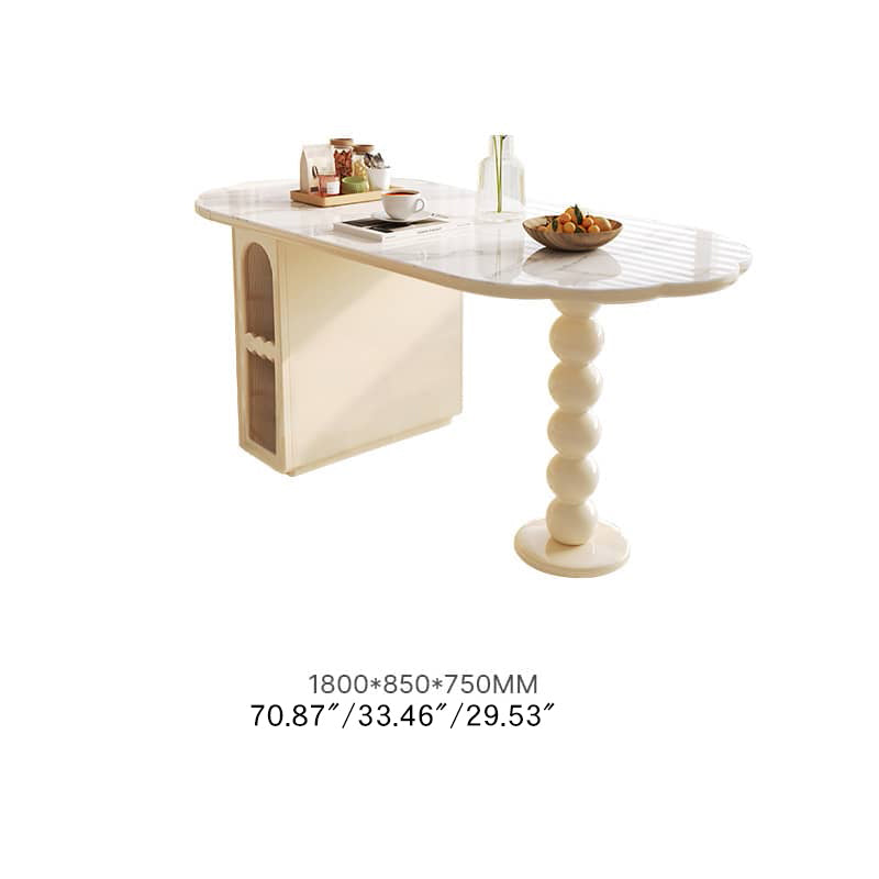 Elegant Beige Dining Table: Solid Wood, Laminated Wood, Sintered Stone & Glass Options fbby-1390