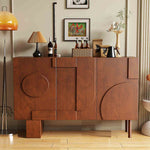 Modern Solid Wood Sideboard Cabinet with Artistic Design Elements hbs-4417