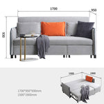 Chic Light Gray Blue Sofa - Solid Wood Frame & Premium Leathaire Upholstery fwlp-944