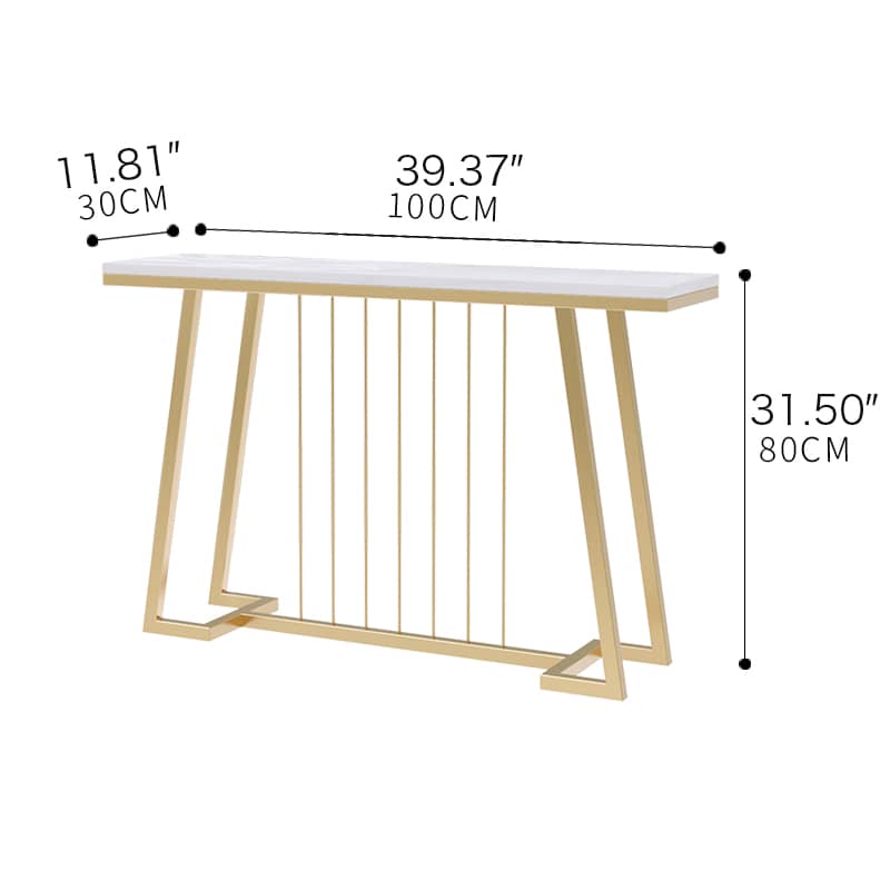 Luxurious Marble Console Table with Sleek Gold Accents for Elegant Interiors fel-1985