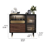 Modern Multi-Layer Board Cabinet with Stainless Steel and Glass Accents - Elegant Storage Solution fmsjj-4198