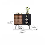 Modern Solid Wood Cabinet with Artistic Stainless Accents - Unique Multi-Layer Design fmsjj-4214