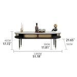 Elegant Modern Tea Table - Multi-layer Board & Ceramic Sintered Stone with Stainless Accents fmsjj-4203