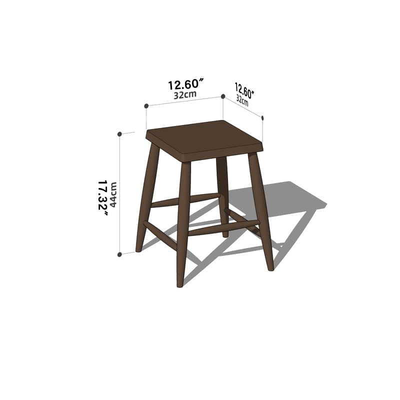 Premium Wooden Stool - Natural Brown Cherry & Black Walnut Finish hykmq-747