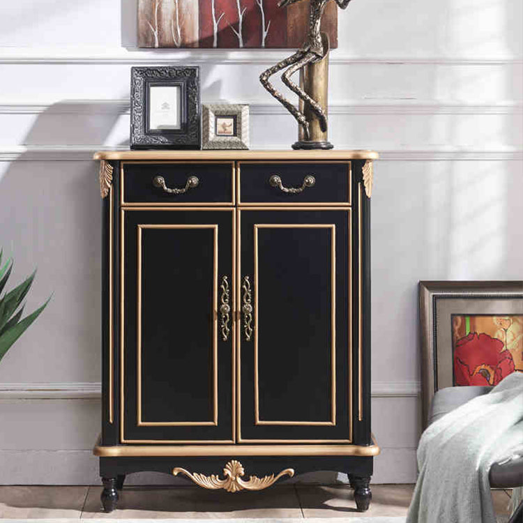 Elegant White and Gold Cabinet with Ample Storage for Modern Living Rooms hbs-4423