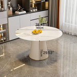 Luxurious Sintered Stone Dining Table with Chic Faux Leather Finish fel-1971