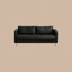 Elegant Black Sofa - Luxurious Jute Goose Down Leathaire for Ultimate Comfort fpmxm-2800
