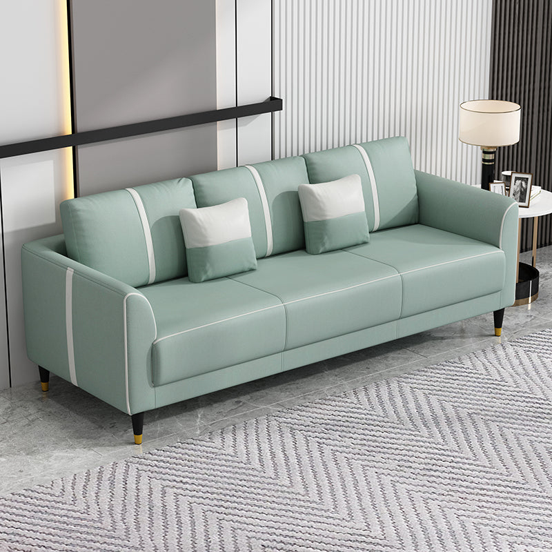 Contemporary Sofa Collection - Brown, Orange, Mint Green, Blue, Gray & Off-White in Wood & Techno Fabric yr-122