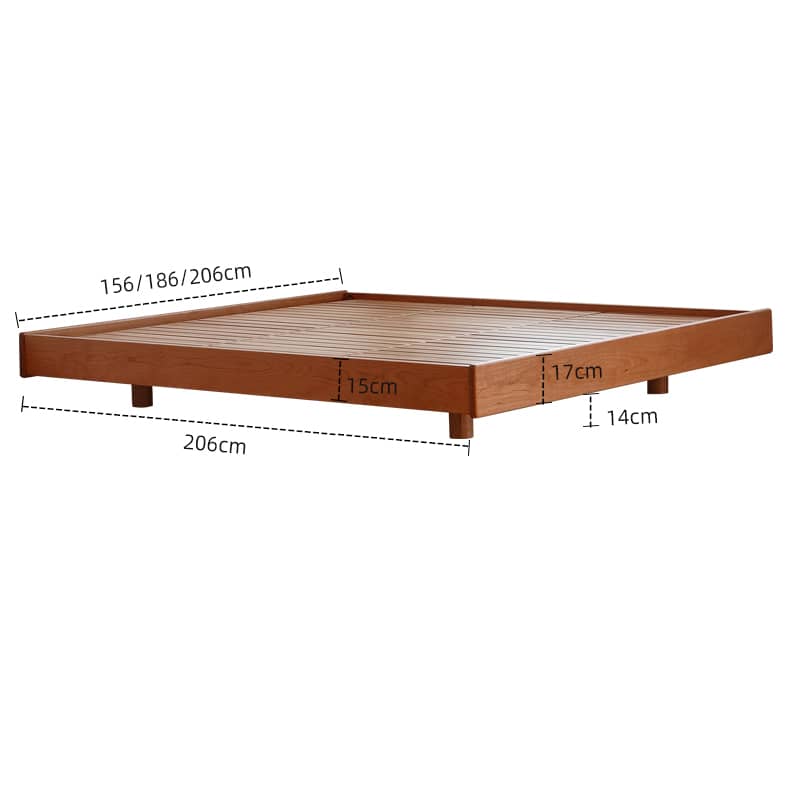 Stunning Cherry Wood Bed Frame - Natural Wood Finish for Elegant Bedroom Decor hykmq-773