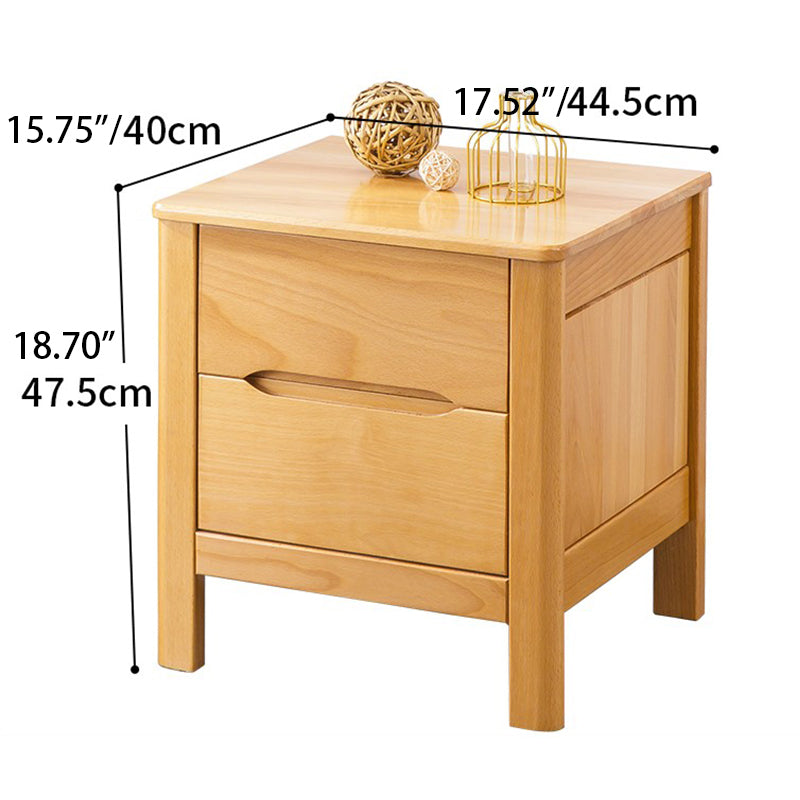 Charming Natural Brown & White Beech Wood Bedside Cupboard – Stylish Bedroom Storage Solution fslmz-1101