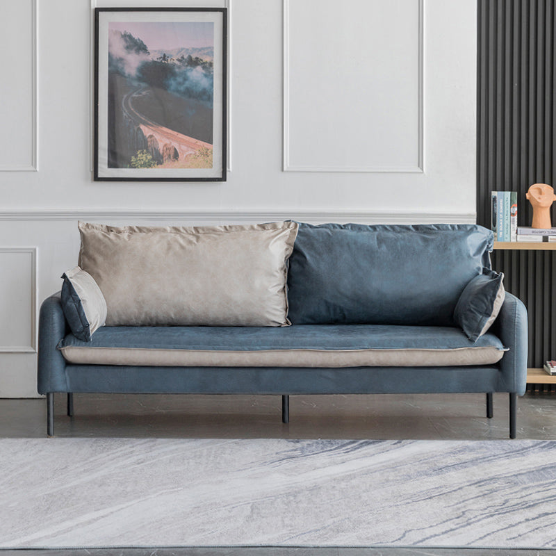 Versatile Gray Blue Sofa with Durable KK Wood Particle Board & Techno Fabric Upholstery fsmy-401