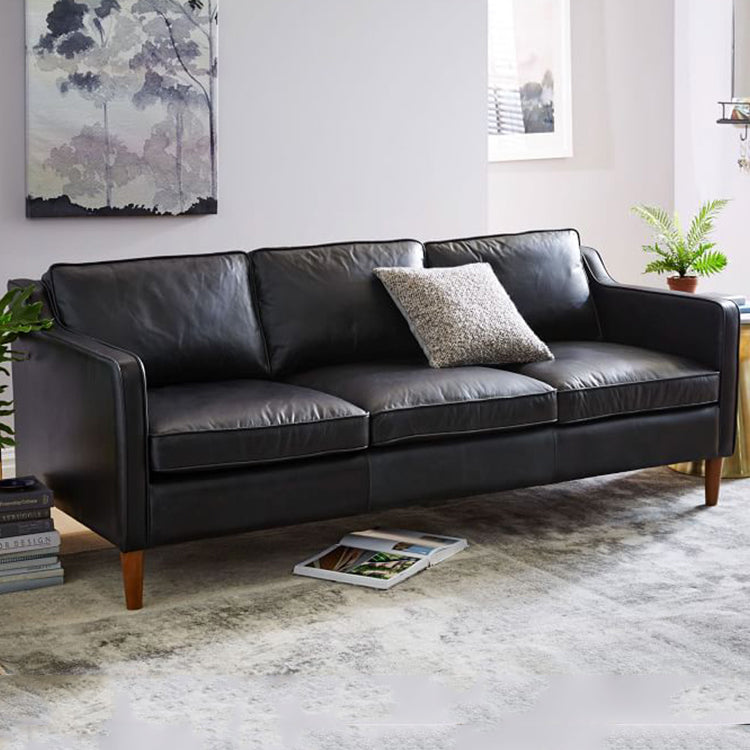 Solid Wood Faux Leather Sofa in Camel, Blue, Black, and Green - Stylish & Durable hxcyj-1332